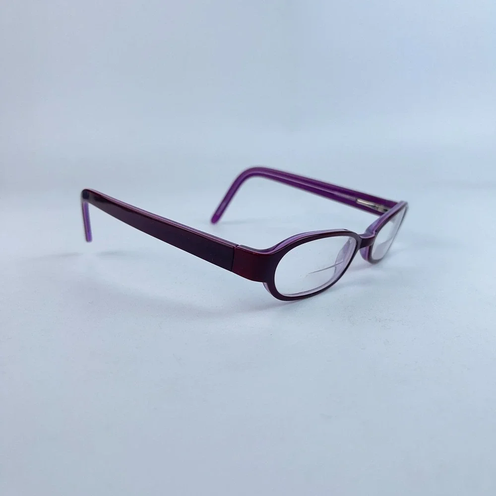 Funk Women Eyeglasses Purple & Brown Plastic Cat‎ Eye Full Rim 49-18-135 mm
